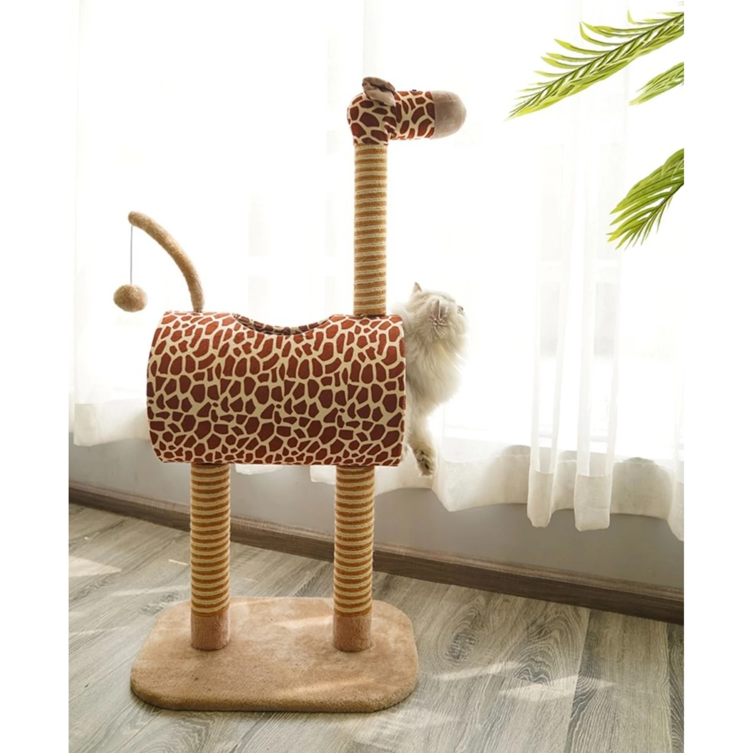 ZEZE Giraffe Tree With Tunnel & Scratcher Cat Furniture, Large 2 ZEZE Giraffe Tree With Tunnel & Scratcher Cat Furniture, Large - Image 2