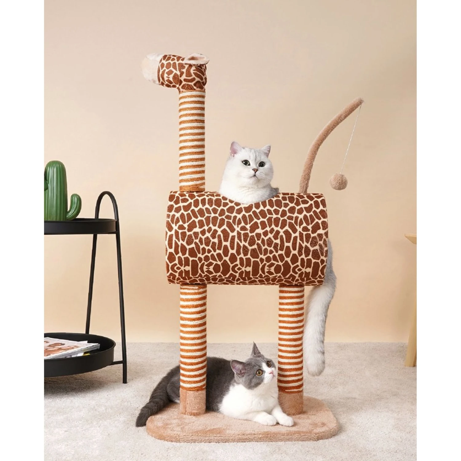 ZEZE Giraffe Tree With Tunnel & Scratcher Cat Furniture, Large 6 ZEZE Giraffe Tree With Tunnel & Scratcher Cat Furniture, Large - Image 6