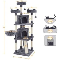 Yaheetech 76-in Multi-Level Cat Tree -Cat Supplies 705062 PT2. AC SS1800 V1686153409
