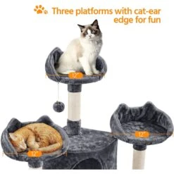 Yaheetech 76.5-in Tree With 3 Condos Cat Tree -Cat Supplies 705086 PT4. AC SS1800 V1686153625