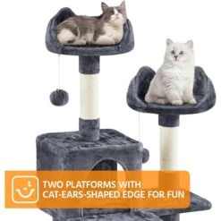 Yaheetech 82.5-in Multi-Level Tree Condo With 2 Foam Edge Perches Cat Tree -Cat Supplies 705110 PT3. AC SS1800 V1668545966