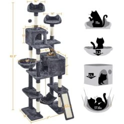 Yaheetech 82.5-in Multi-Level Tree Condo With 2 Foam Edge Perches Cat Tree -Cat Supplies 705110 PT5. AC SS1800 V1668547439