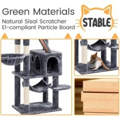 Yaheetech 71.5-in Tree With 2 Cozy Perches Cat Tree, Dark Grey, Large 12 Yaheetech 71.5-in Tree With 2 Cozy Perches Cat Tree, Dark Grey, Large -Cat Supplies 705158 PT5. AC SS1800 V1668546018