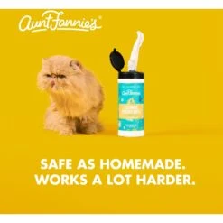 Aunt Fannie's Cleaning Vinegar Bright Lemon Scented Cat Wipes, 35 Count -Cat Supplies 705326 PT2. AC SS1800 V1668201826