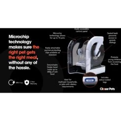 Closer Pets MiBowl Microchip Dog & Cat Feeder, White & Black -Cat Supplies 710014 PT6. AC SS1800 V1668196020