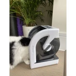 Closer Pets MiBowl Microchip Dog & Cat Feeder, White & Black -Cat Supplies 710014 PT7. AC SS1800 V1668185830