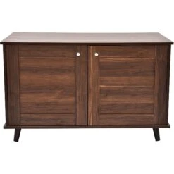 Sam's Pets Becky Box Enclosure End Table Cat Litter, Brown, Medium