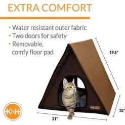 K&H Pet Products Outdoor Unheated Multi-Kitty A-Frame House -Cat Supplies 72244 PT2. AC SS1800 V1611763321