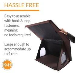 K&H Pet Products Outdoor Unheated Multi-Kitty A-Frame House -Cat Supplies 72244 PT3. AC SS1800 V1611771434