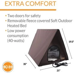 K&H Pet Products Outdoor Heated Multi-Kitty A-Frame House -Cat Supplies 72246 PT1. AC SS1800 V1678737265