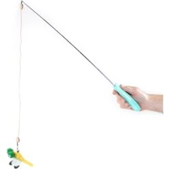 Penn-Plax Retractable Wand With Dragonfly Toy, Metal Bell, & LED Mouse Light Cat Teaser -Cat Supplies 729991 PT4. AC SS1800 V1670263293