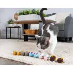 Hartz Cattraction Crinkle Mice Cat Toy, Multi Color, 10 Count -Cat Supplies 731710 PT7. AC SS1800 V1670450054