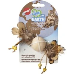 Ethical Pet Love The Earth Wood Feather Plush Cat Toy, Assorted -Cat Supplies 736574 PT2. AC SS1800 V1683226315