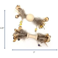 Ethical Pet Love The Earth Wood Feather Plush Cat Toy, Assorted -Cat Supplies 736574 PT4. AC SS1800 V1683296924