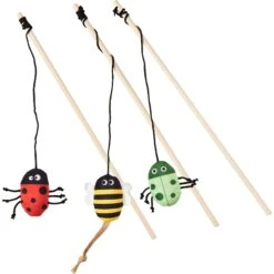 Ethical Pet Love The Earth Insect Teaser Wand Cat Toy With Catnip, Assorted