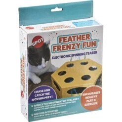 Ethical Pet Feather Frenzy Fun Electronic Cat Toy, Yellow -Cat Supplies 736622 PT2. AC SS1800 V1683657545