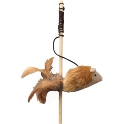 Ethical Pet Squeakeeez Plush Mouse Teaser Wand Cat Toy With Catnip, Assorted -Cat Supplies 736798 PT2. AC SS1800 V1683753017