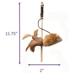 Ethical Pet Squeakeeez Plush Mouse Teaser Wand Cat Toy With Catnip, Assorted -Cat Supplies 736798 PT3. AC SS1800 V1683815633