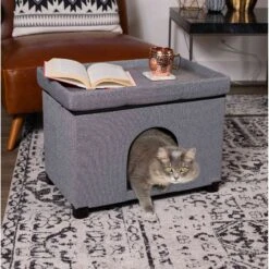 The BirdRock Home Decorative Cat & Dog House Ottoman, Brown -Cat Supplies 736942 PT3. AC SS1800 V1670945790