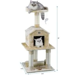 Go Pet Club 45-in Faux Fur Cat Tree & Condo -Cat Supplies 74000 PT6. AC SS1800 V1671226284