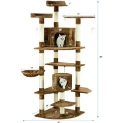 Go Pet Club 80-in Faux Fur Cat Tree & Condo -Cat Supplies 74012 PT3. AC SS1800 V1671226284