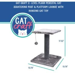 Cat Craft 2 Tier Plush Pedestal Cat Scratching Post & Platform Lounge With Hanging Cat Toy, Grey 9 Cat Craft 2 Tier Plush Pedestal Cat Scratching Post & Platform Lounge With Hanging Cat Toy, Grey -Cat Supplies 744686 PT2. AC SS1800 V1689974908