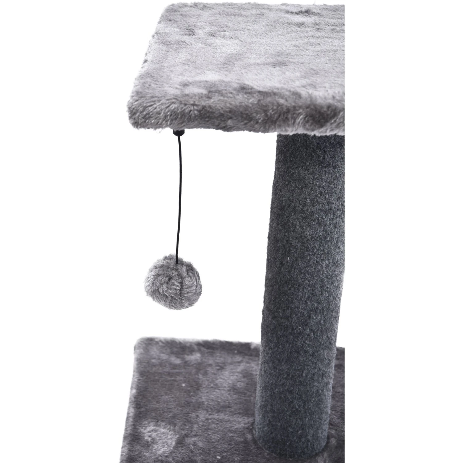 Cat Craft 2 Tier Plush Pedestal Cat Scratching Post & Platform Lounge With Hanging Cat Toy, Grey 5 Cat Craft 2 Tier Plush Pedestal Cat Scratching Post & Platform Lounge With Hanging Cat Toy, Grey - Image 5
