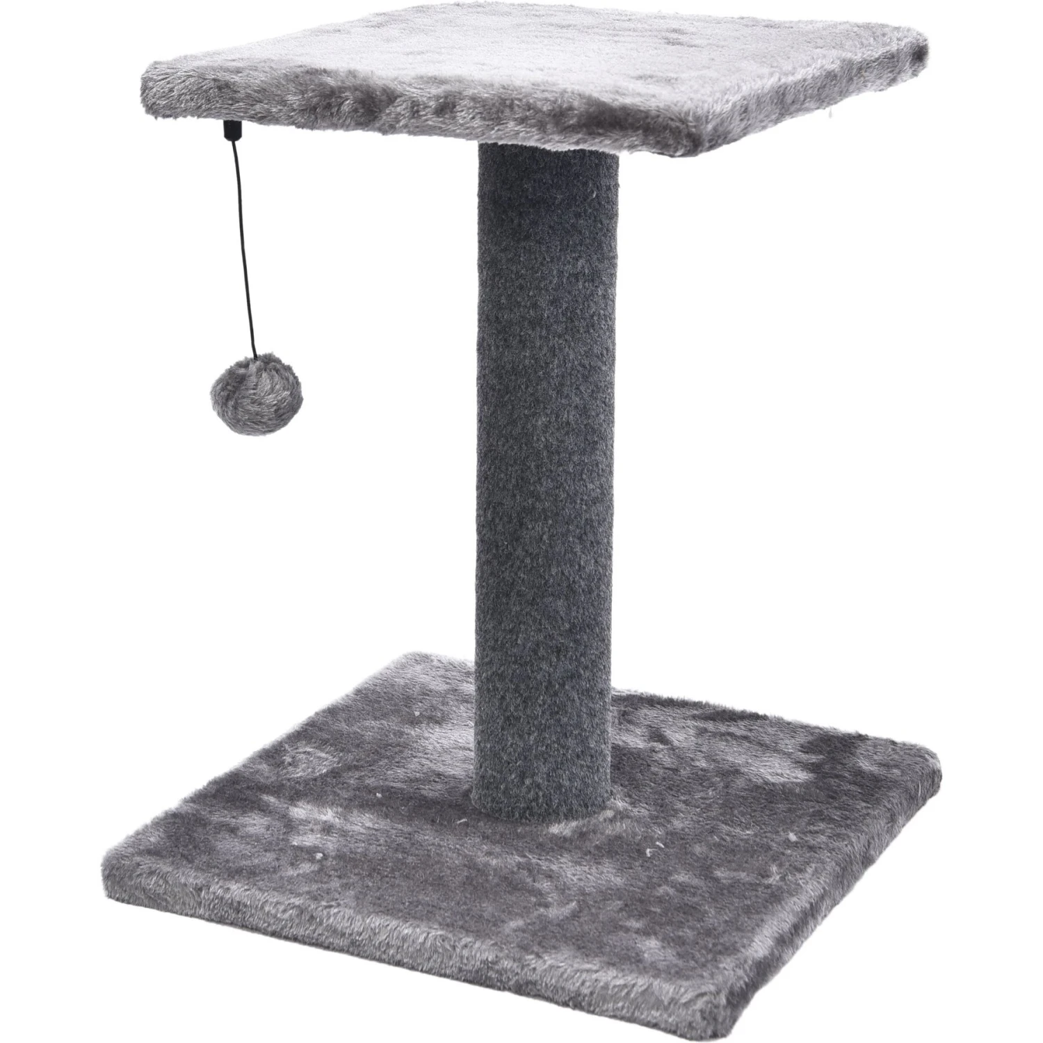 Cat Craft 2 Tier Plush Pedestal Cat Scratching Post & Platform Lounge With Hanging Cat Toy, Grey 7 Cat Craft 2 Tier Plush Pedestal Cat Scratching Post & Platform Lounge With Hanging Cat Toy, Grey - Image 7