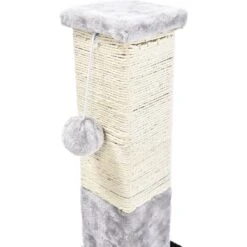Cat Craft Plush & Sisal Square Cat Scratching Post With Plush Hanging Cat Toy, Gray/Natural, Small 12 Cat Craft Plush & Sisal Square Cat Scratching Post With Plush Hanging Cat Toy, Gray/Natural, Small -Cat Supplies 744750 PT5. AC SS1800 V1689974824
