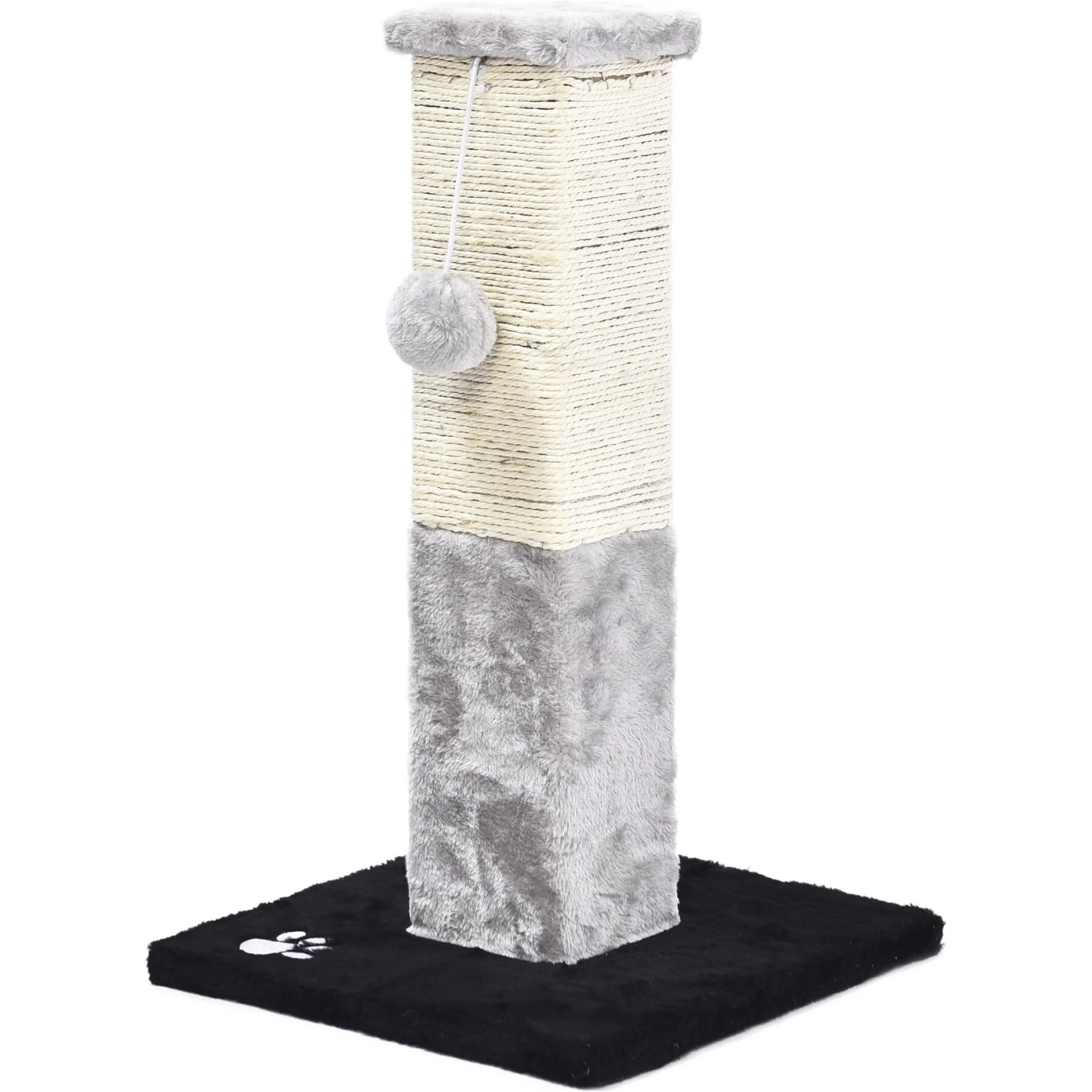 Cat Craft Plush & Sisal Square Cat Scratching Post With Plush Hanging Cat Toy, Gray/Natural, Small 7 Cat Craft Plush & Sisal Square Cat Scratching Post With Plush Hanging Cat Toy, Gray/Natural, Small - Image 7