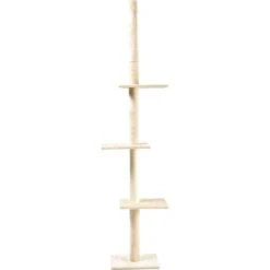Cat Craft 4-Level Adjustable Climbing & Perch Cat Tree With Scratching Post, Cream, X-Large
