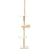 Cat Craft 4-Level Adjustable Climbing & Perch Cat Tree With Bolstered Cat Bed, Cream, X-Large