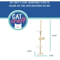 Cat Craft 4-Level Adjustable Climbing & Perch Cat Tree With Bolstered Cat Bed, Cream, X-Large 9 Cat Craft 4-Level Adjustable Climbing & Perch Cat Tree With Bolstered Cat Bed, Cream, X-Large -Cat Supplies 744830 PT2. AC SS1800 V1674070819