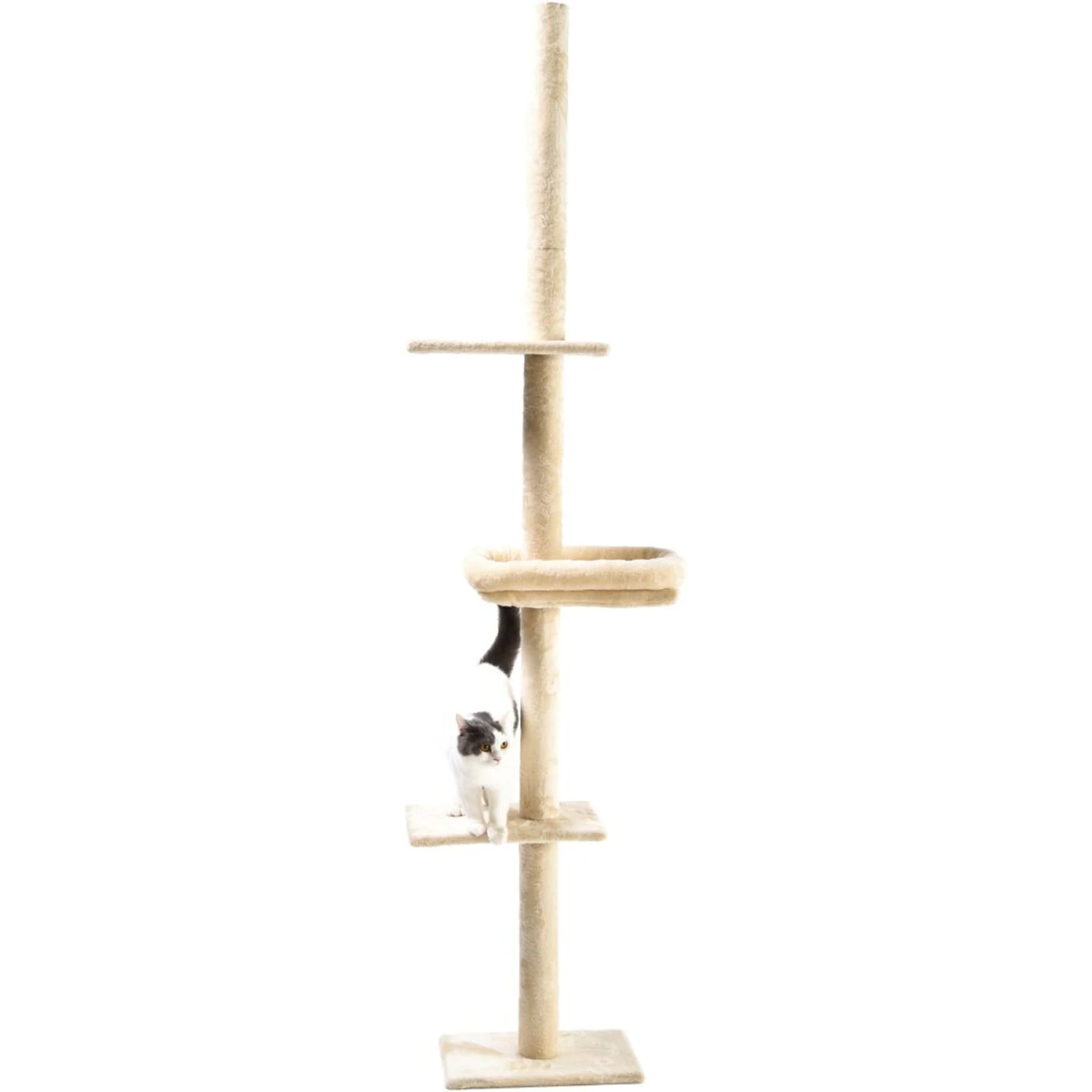 Cat Craft 4-Level Adjustable Climbing & Perch Cat Tree With Bolstered Cat Bed, Cream, X-Large 7 Cat Craft 4-Level Adjustable Climbing & Perch Cat Tree With Bolstered Cat Bed, Cream, X-Large - Image 7