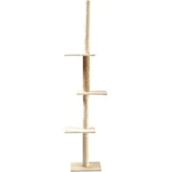 Cat Craft 4-Level Adjustable Climbing & Perch Cat Tree With Scratch Mat Post, Cream, X-Large