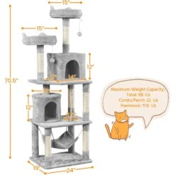 Yaheetech 70.5-inch Multi Level Sisal Cat Tree -Cat Supplies 746934 PT2. AC SS1800 V1671647325