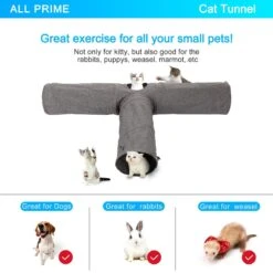 Ownpets T Shape Tunnel Cat Toy -Cat Supplies 759094 PT2. AC SS1800 V1674512078