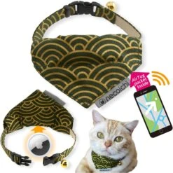 Necoichi Bandana Cat Collar With Air Tag Pocket, One Size