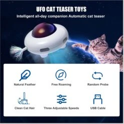Shele UFO Interactive Cat Toy, White, Small -Cat Supplies 771318 PT2. AC SS1800 V1676298705