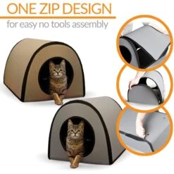 K&H Pet Products Thermo Mod Cat Shelter Weatherproof Outdoor Heated Cat House -Cat Supplies 78552 PT2. AC SS1800 V1682706136