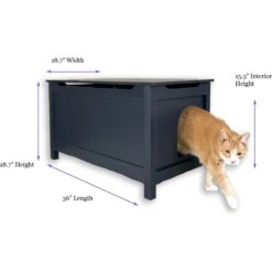 Designer Pet Products Parker Designer Catbox Litter Box Enclosure, Charcoal Black -Cat Supplies 790966 PT7. AC SS1800 V1679340548