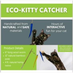 Honest Pet Products Eco Kitty Catcher Fishpole Cat Toy -Cat Supplies 797214 PT2. AC SS1800 V1690813382
