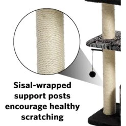 MidWest Feline Nuvo Tower 50.5-in Faux Fur Cat Tree & Condo -Cat Supplies 80344 PT8. AC SS1800 V1525271848