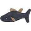 Pet Life Durable Fish Plush Cat Toy With Catnip, Black
