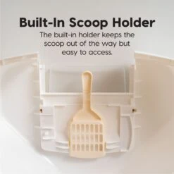 IRIS USA Hooded Corner Cat Litter Box With Front Door Flap & Scoop -Cat Supplies 816574 PT3. AC SS1800 V1685131608