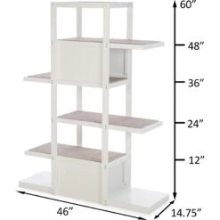 ZooVilla Bookshelf Cat Tree, White -Cat Supplies 824014 PT3. AC SS1800 V1683567294