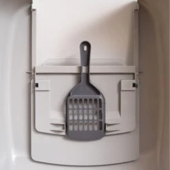 IRIS USA Enclosed Cat Litter Box With Front Door Flap & Scoop, Gray, Jumbo -Cat Supplies 846614 PT5. AC SS1800 V1683835905