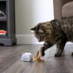 SmartyKat Instincts Scamper Mouse Soft Plush Battery-Powered Electronic Motion Cat Toy -Cat Supplies 847382 PT2. AC SS1800 V1689344987