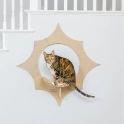 Armarkat Sun Shape Modern Wall-Mounted Wall Shelves Cat Furniture, Beige -Cat Supplies 847718 PT4. AC SS1800 V1683835934