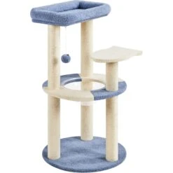 Yaheetech 35.5-in Cat Tree With Space Capsule, Small, Blue & Beige -Cat Supplies 871726 PT2. AC SS1800 V1686246165